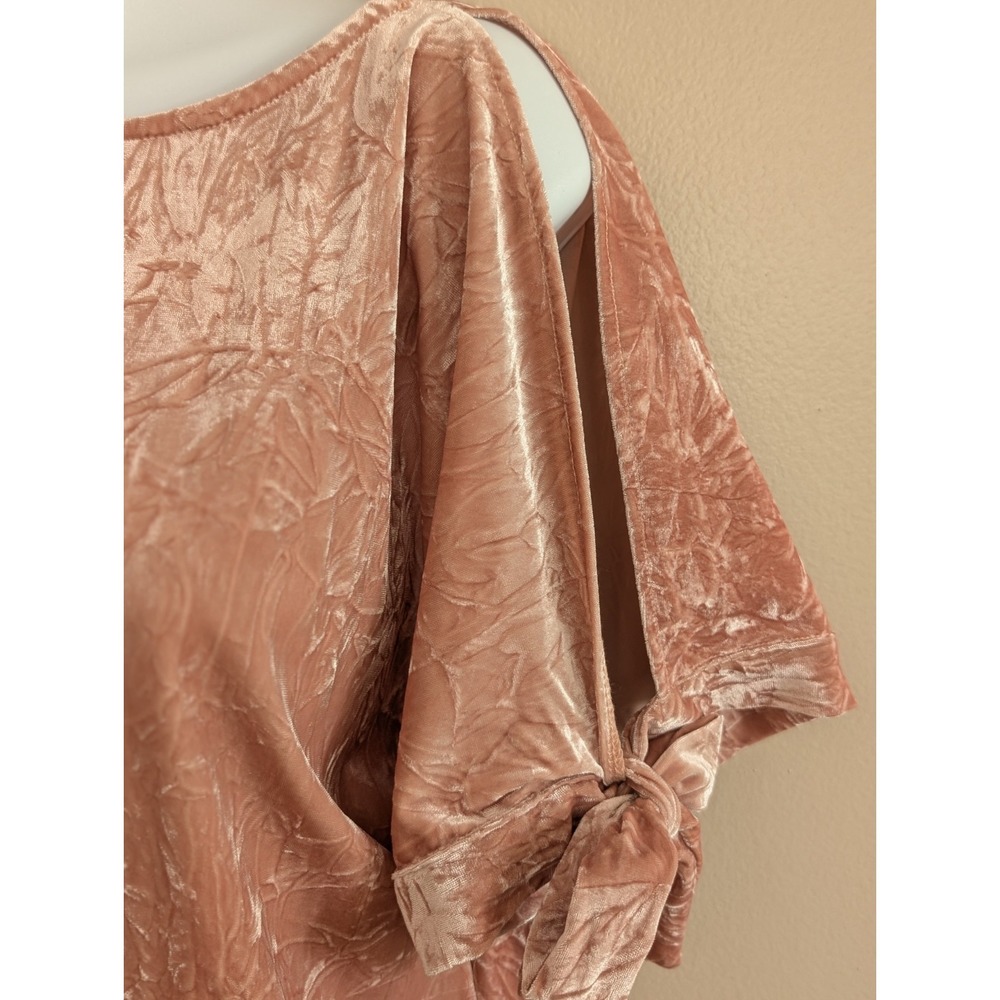 Anthropologie Maeve Crushed Velvet Short Slv Ties Size XS Fairy Soft Girl Glamor - Picture 9 of 15